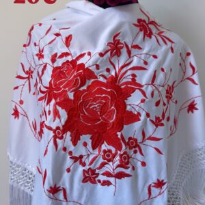 Mantoncillo blanco bord rojo