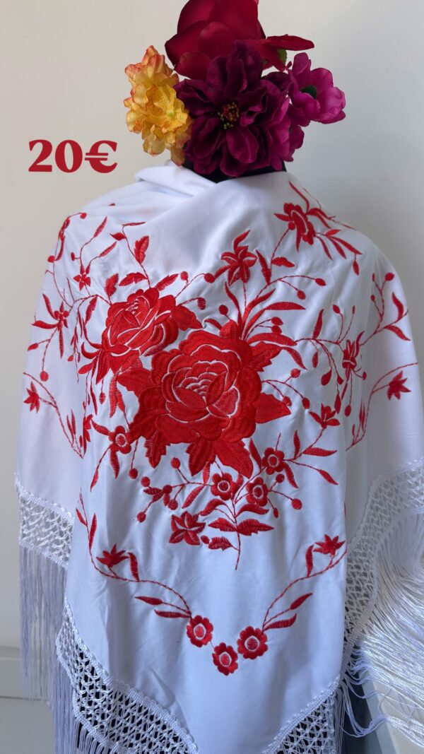Mantoncillo blanco bord rojo