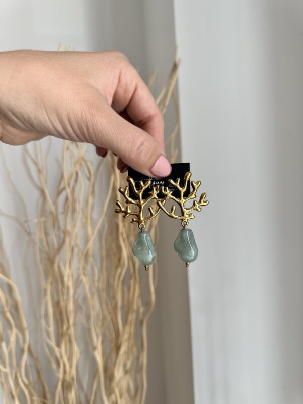 Pendientes piedras verde jabonoso