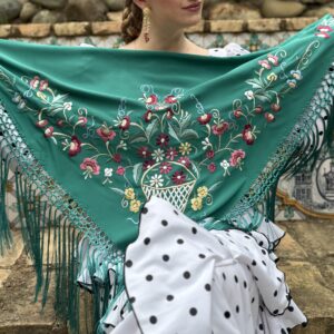 Mantón verde Mod. Canastero