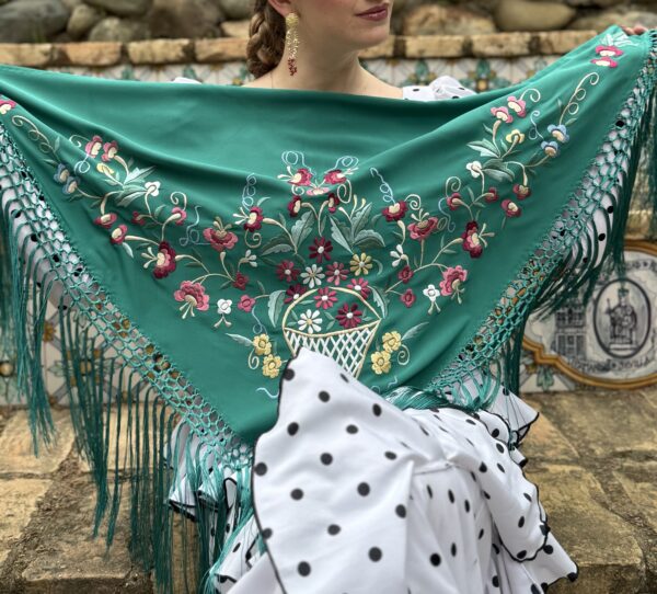 Mantón verde Mod. Canastero