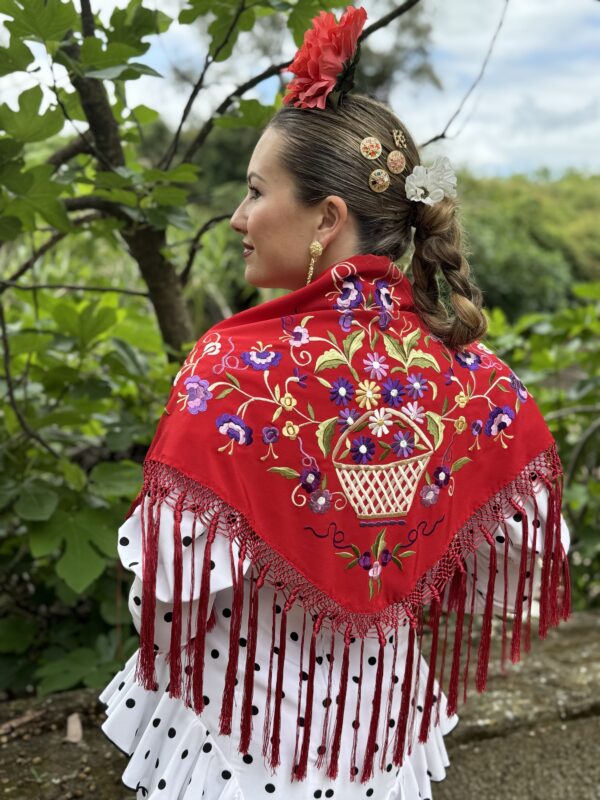 Mantón rojo mod. canastero - Imagen 4