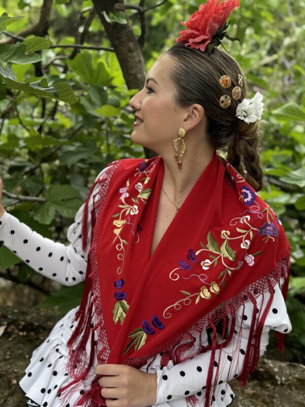 Mantón rojo mod. canastero - Imagen 7