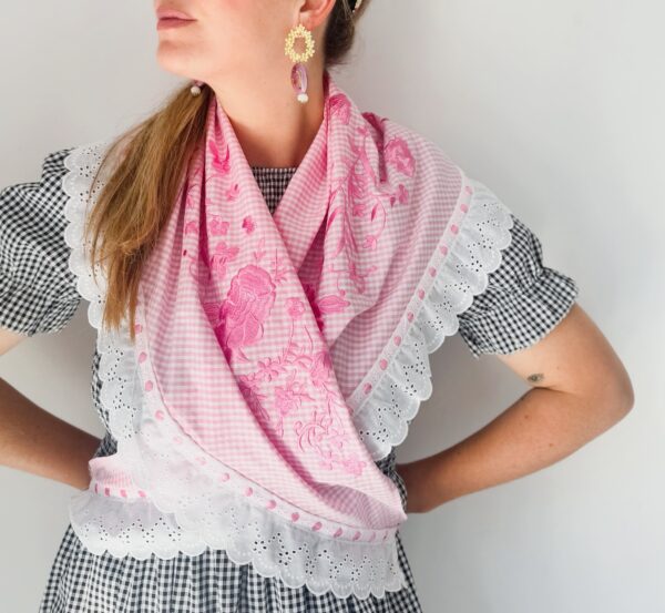 Mantón mod. Vichy rosa