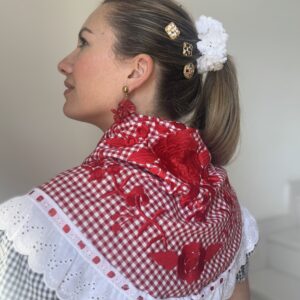Mantón Vichy rojo
