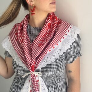 Mantón Vichy rojo
