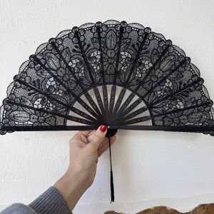 Abanico encaje negro