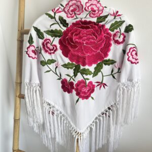 Mantón mod sevilla en fresa