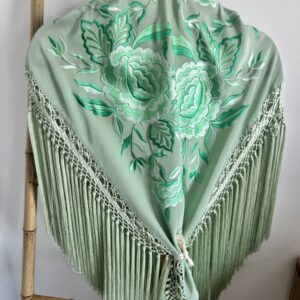 Mantón joya verde agua