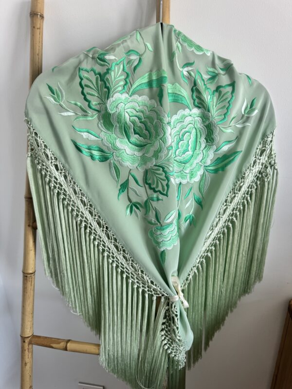 Mantón joya verde agua