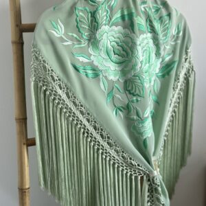 Mantón joya verde agua