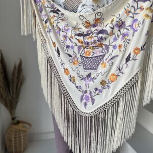 Mantón canastero beige