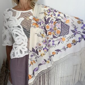 Mantón canastero beige