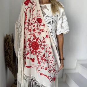 Mantón modelo colibrí