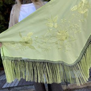 Mantón lima monocolor