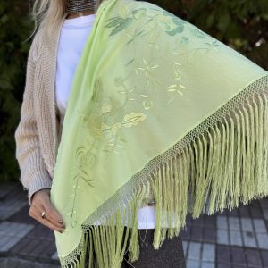 Mantón lima monocolor