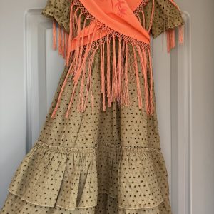 Traje de flamenca verde oliva niña