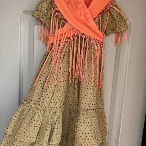 Traje de flamenca verde oliva niña