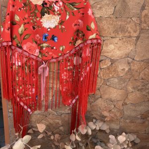Montoncillo estampado coral