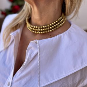 Choker dorado perla