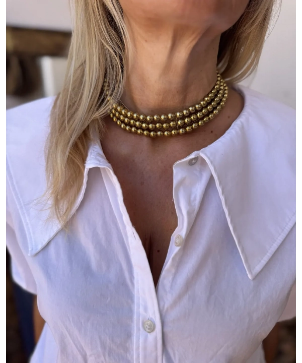 Choker dorado perla