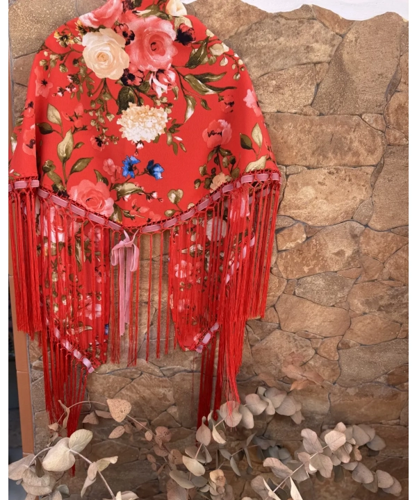 Montoncillo estampado coral