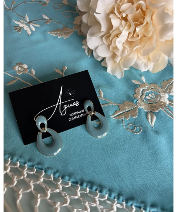 Pendientes gotas aguamarina
