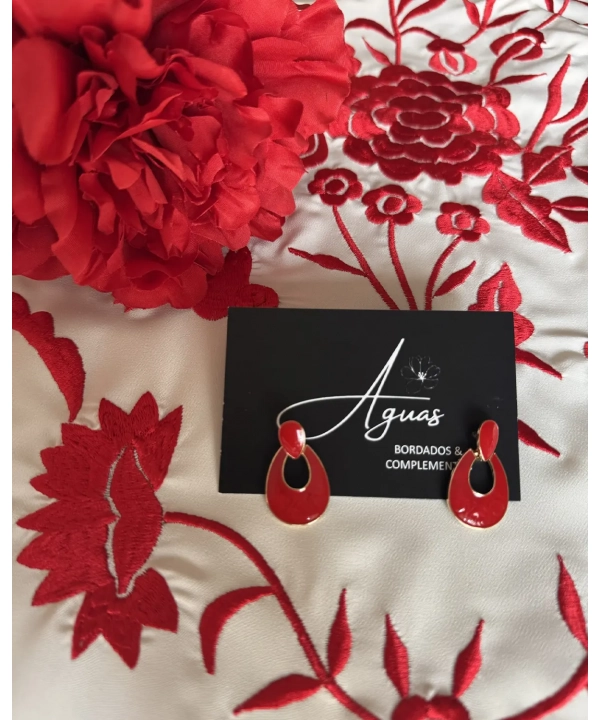 Pendientes gotas rojos