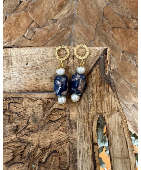 Pendientes modelo saphire piedras